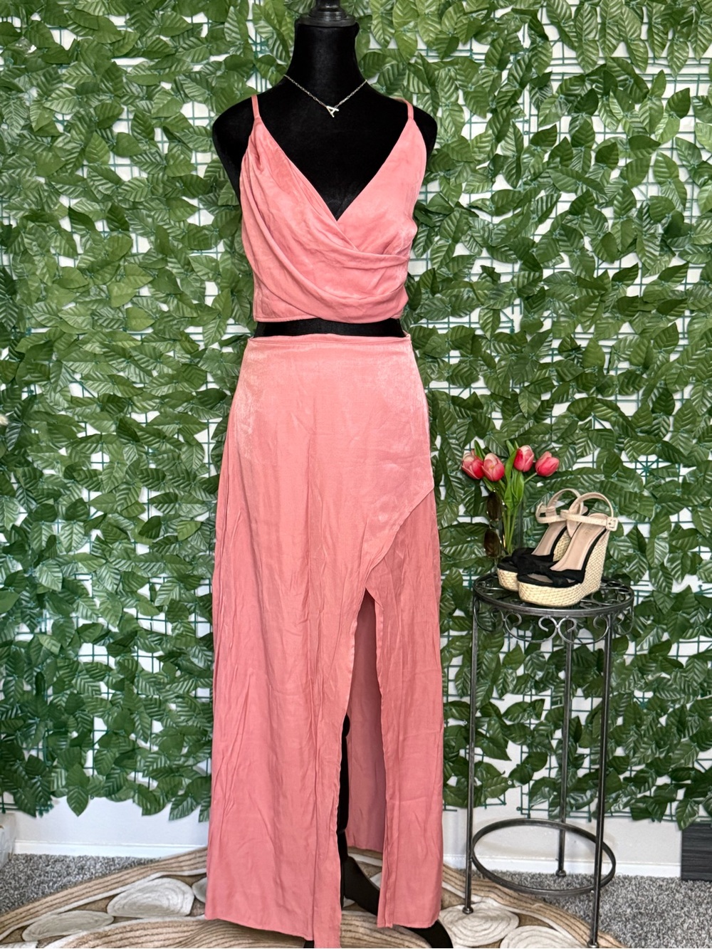 Blush Pink Two-Piece Maxi Set